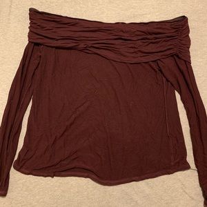 Forever 21 burgundy off the shoulder
